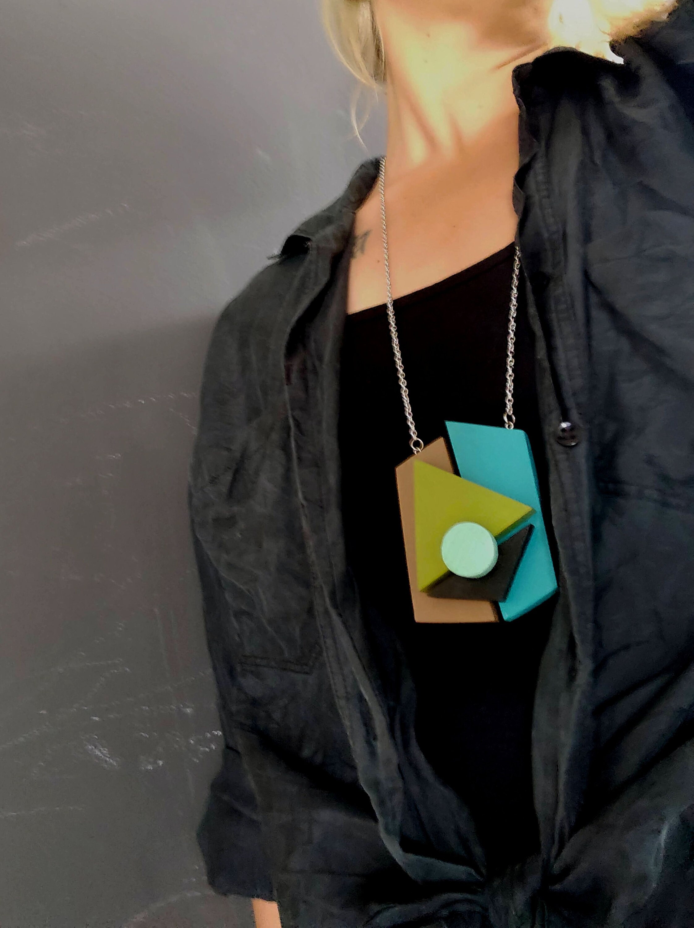 Wooden necklace Handmade. Wooden pendant Colorful necklace | Etsy