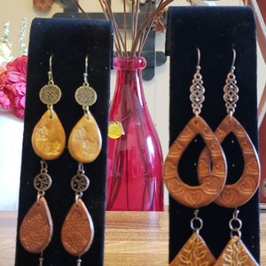 Leather Handmade Mini Stamped Earrings