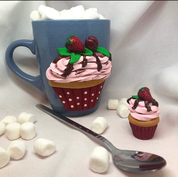 Decorated Coffee Mug With Cupcake Etsy