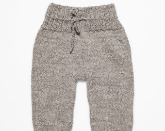 Scandinavian design, medium grey alpaca wool pants for infants, gender neutral pants for baby girl or baby boy, unisex pants for toddlers