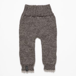 Pantalones de punto de ajuste relajado de lana merino suave gris