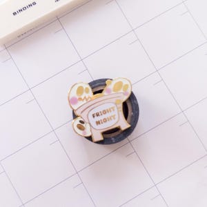 Fright Night Enamel Pin-Cute Ghost TV Pin-Glow in the Dark Halloween Lapel Pin- Kawaii Spooky Pin- Pastel Goth Accessory- Ghost Lover Gift