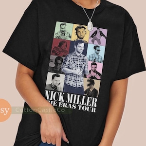 Maglietta Nick Miller divertente fan art poster maglietta stile concerto anni '90 h021