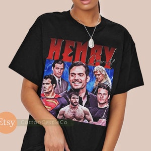 Henry Cavill Shirt Filmstar Berühmtheit T-Shirt 90er Jahre Heavy Metal Rock Stil Bootleg T-Shirt 256