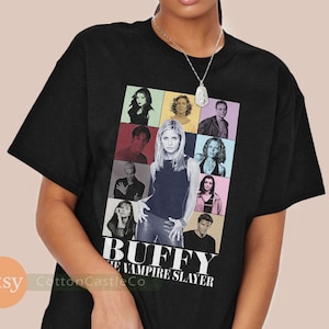 Camiseta Buffy, a Caça-Vampiros, engraçada, legal, fã, arte, pôster, camiseta, estilo show dos anos 90, h031
