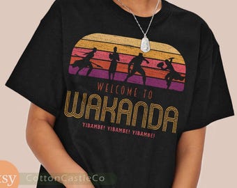 T-shirt drôle de panthère noire parodie bienvenue à wakanda t-shirt yibambe rétro design en détresse tee 84