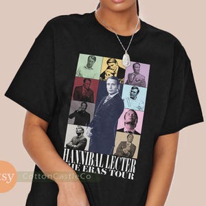 Hannibal Lecter Shirt retro cool funny fan art poster Tee 90s concert style T-Shirt h099