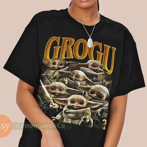 Grogu Shirt Tee 90s Rock Style Bootleg T-Shirt 264