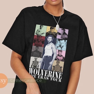 Wolverine Shirt funny cool fan art poster Tee 90s concert style T-Shirt h088