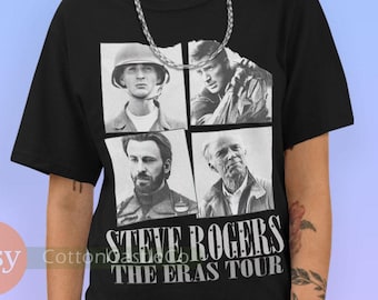 Steve Rogers Shirt Captain America Tee Tour Concert Style Bootleg Dark T-Shirt 334