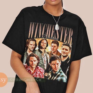 Winchester Brothers Shirt Sam Dean Winchester Supernatural Tee 90s Rock Style Bootleg T-Shirt 233