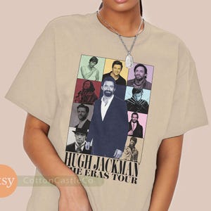 Hugh Jackman Shirt funny cool fan art poster Tee 90s concert style T-Shirt h036