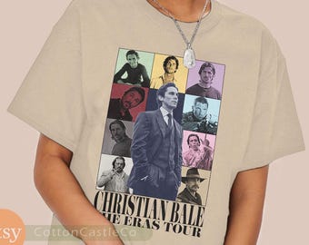 Camiseta Christian Bale, camiseta retrô engraçada com pôster de arte de fã, estilo show dos anos 90, h086
