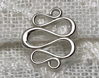 35% Off Sale No Coupon Needed Sterling Silver Swirl Link Component, Connector Link, Jewelry Link