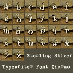 Sale - Lowercase Typewriter Font Charms, Initial Pendants, Initial Jewelry, Letter Charms, Silver