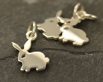 .925 Sterling Silver Easter Bunny Charm Pendant MSRP $36