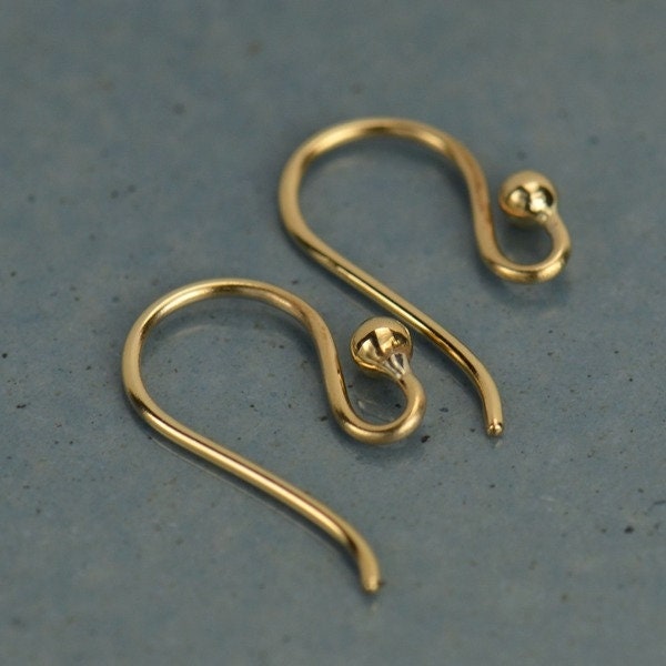 35% Off Sale No Coupon Needed, Natural Bronze Simple Hook Earrings - Earring Parts, Jewelry Supplies, Earring Hooks