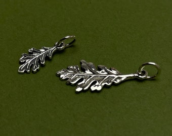 SAVE BIG -sterling Silver Oak Leaf Charms, Oak Charms, Oak Jewelry