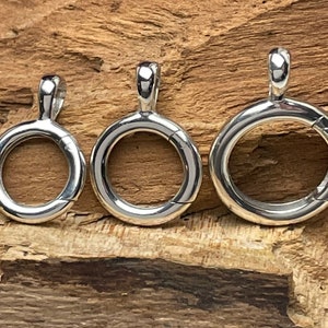 SAVE BIG -Sterling Silver Hinged Circle Charm Holder Pendants, Small, Medium, Large