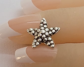 Starfish Button, Hill Tribe Silver Clasp, Button, SALE