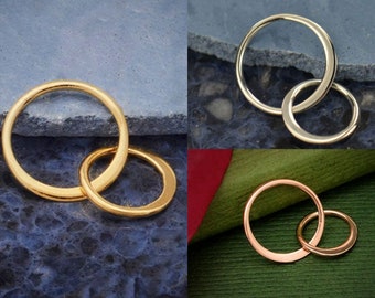 Two Circles Links - Large Circle Links, Small Circle Links, 2 Circle Links, Sterling Silver, Findings, Connector Links