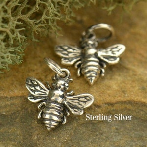 SAVE BIG -Small Honeybee Charms, Small Bee Charm, Bee Charm, Bumble Bee Charm, Insect Charm