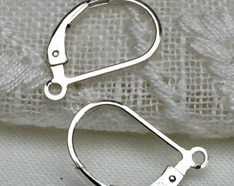 SAVE BIG -Sterling Silver Leverbacks - Earring Findings, Earring Parts, Jewelry Supplies, Lever Back , Earring Hooks