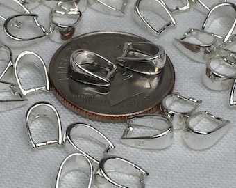 HUGE DISCOUNT SALE -Pinch Bail, Versatile Sterling Silver Pinch Bail, 7x5mm Pinch Bail