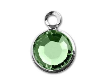 35% Off Sale No Coupon Needed, Channel Drops, Swarovski 6mm Rhodium-Plated Channel Drop Peridot Green