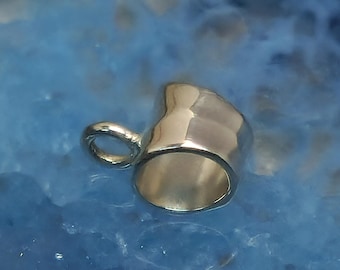 OFERTA - Cierre deslizante de plata de ley - Cierre deslizante corto martillado de 9 x 6 mm, artículo S2571