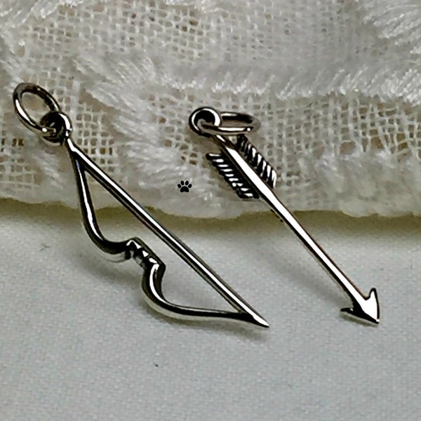 35% Off Sale No Coupon Needed Bow and Arrow Charms, Southwest Charms, Sterling Silver, Arrow Charm, Bow Charm