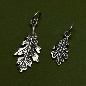 SAVE BIG -Sterling Silver Oak Leaf Charms, Oak Charms, Oak Jewelry, Leaves, Jewelry Supplies