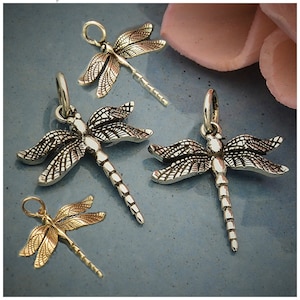 SAVE BIG -Sterling Silver Detailed Dragonfly Charm, Dragonfly Charm, Small Dragonfly Charm, Medium Dragonfly Charm