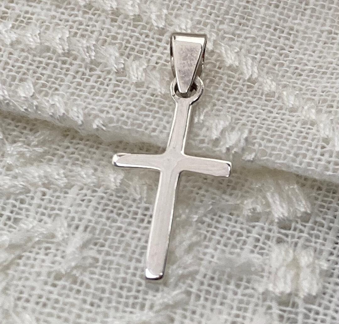 Sterling Silver Small High Polish Cross Pendant Religious | Etsy