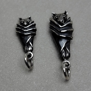 SAVE BIG -Sterling Silver Hanging Bat Charms, Regular S4132, Small S4288