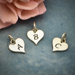 Dijes de corazón con letras, plata de ley de la A a la Z, dijes de corazón con letras pequeñas de la mejor calidad, dijes de inicial, dijes de corazón con inicial, letra mayúscula