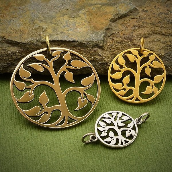 Tree of Life Charms - Tree of Life Pendant, Tree of Life Link, Small, Medium, Large, Various Metal Styles