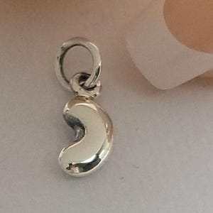 SALE -Tiny Sterling Silver Bean Charm, Youth Charms, Nickname, Vegetable Charms
