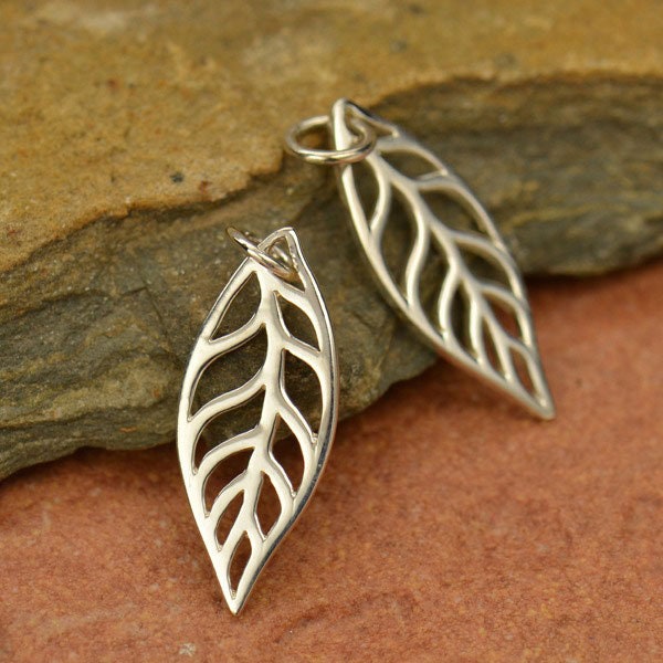 Leaf Charms Sterling Silver Gold Plated Leaf Jewelry A815 | Etsy
