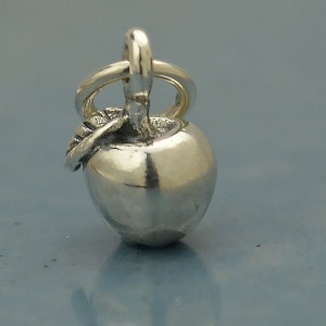 35% Off Sale No Coupon Needed Apple Charm, Tiny Apple Charm, Sterling Silver 3D Apple Charm, Youth Charms