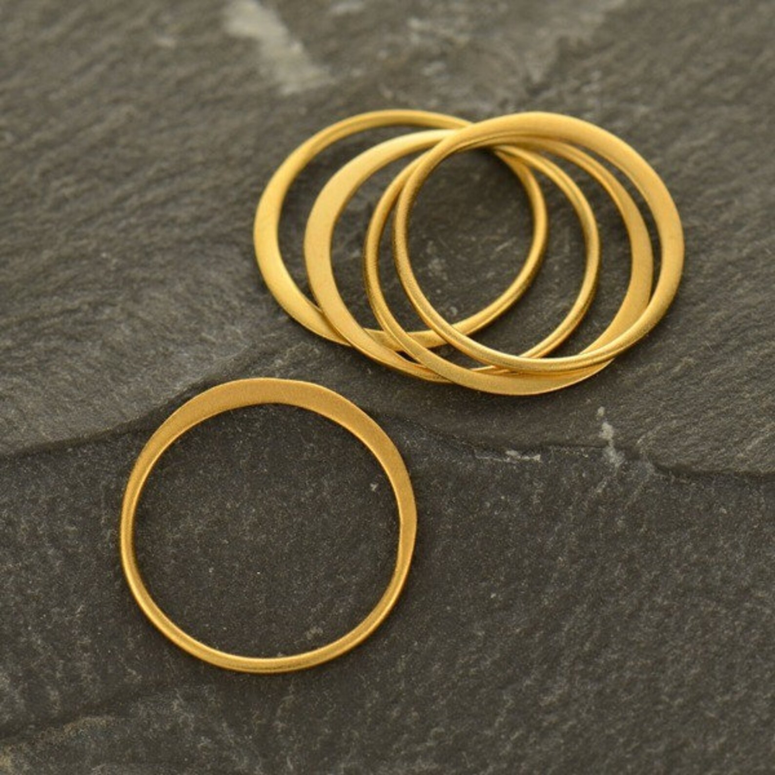 Medium Half Hammered Circle Links, 15mm, Jewelry Links, Round Circle ...