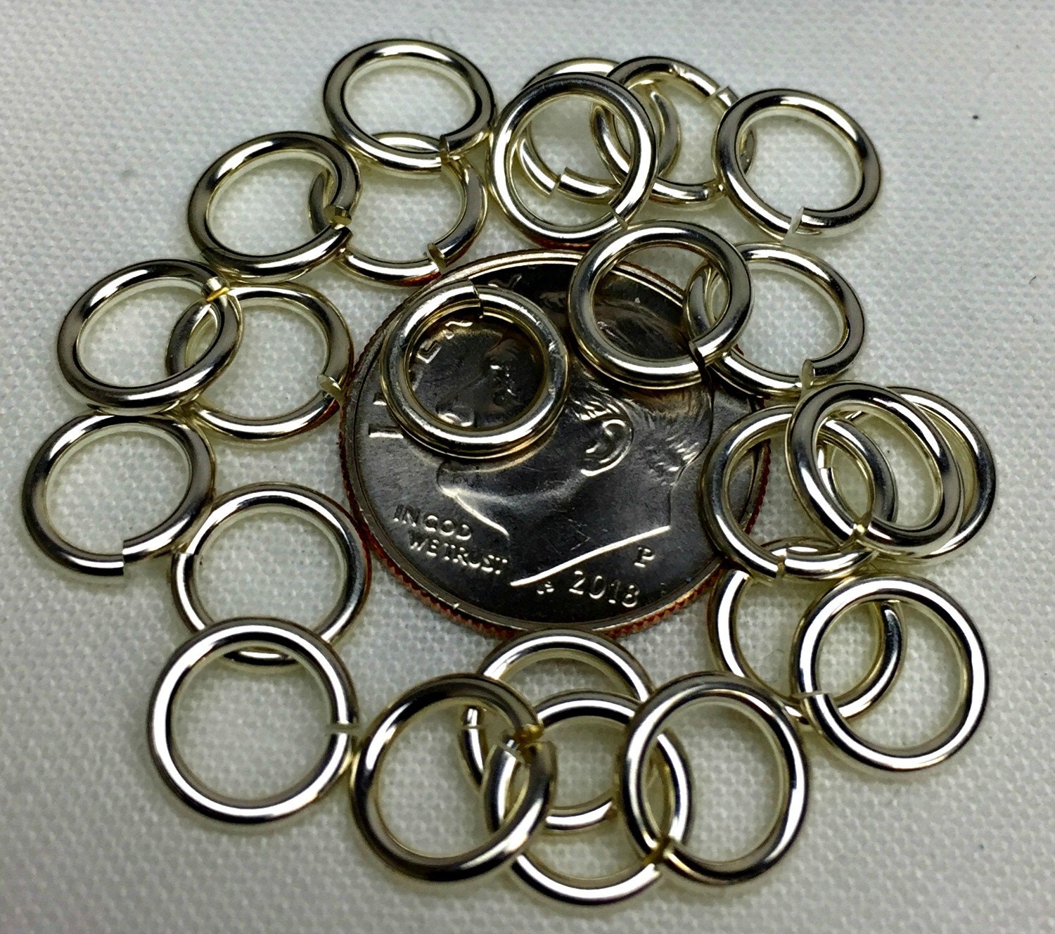 Sterling Silver 8mm OD 16 Gauge Hard Snap Jump Rings 8mm Open Etsy