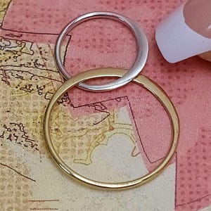 Mixed Two Circles Links - Sterling Silver and Natural Bronze Two Circle Links, Findings, Connector Links, S3445