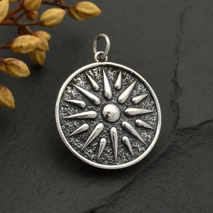 SAVE BIG -Sterling Silver Ancient Sun Pendant, Item A1912
