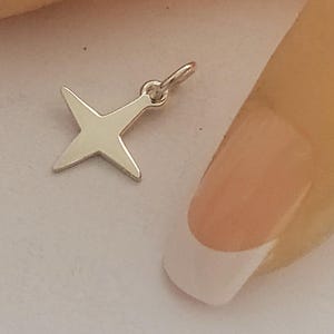SAVE BIG - Sterling Silver Four Pointed Star Charm