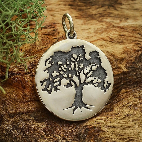 35% Off Sale No Coupon Needed Sterling Silver Etched Oak Tree Charm