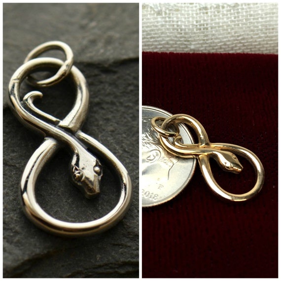 Sterling Silver Infinity Snake Charm Infinity Charm Natural Etsy