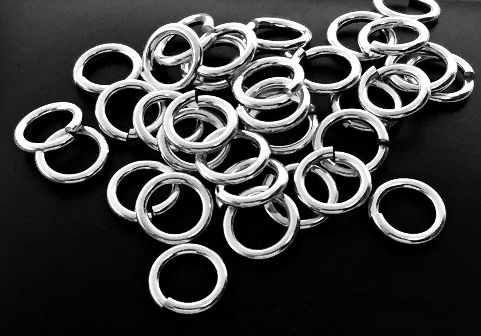 Sterling Silver 8mm OD 16 Gauge Hard Snap Jump Rings 8mm Open Etsy