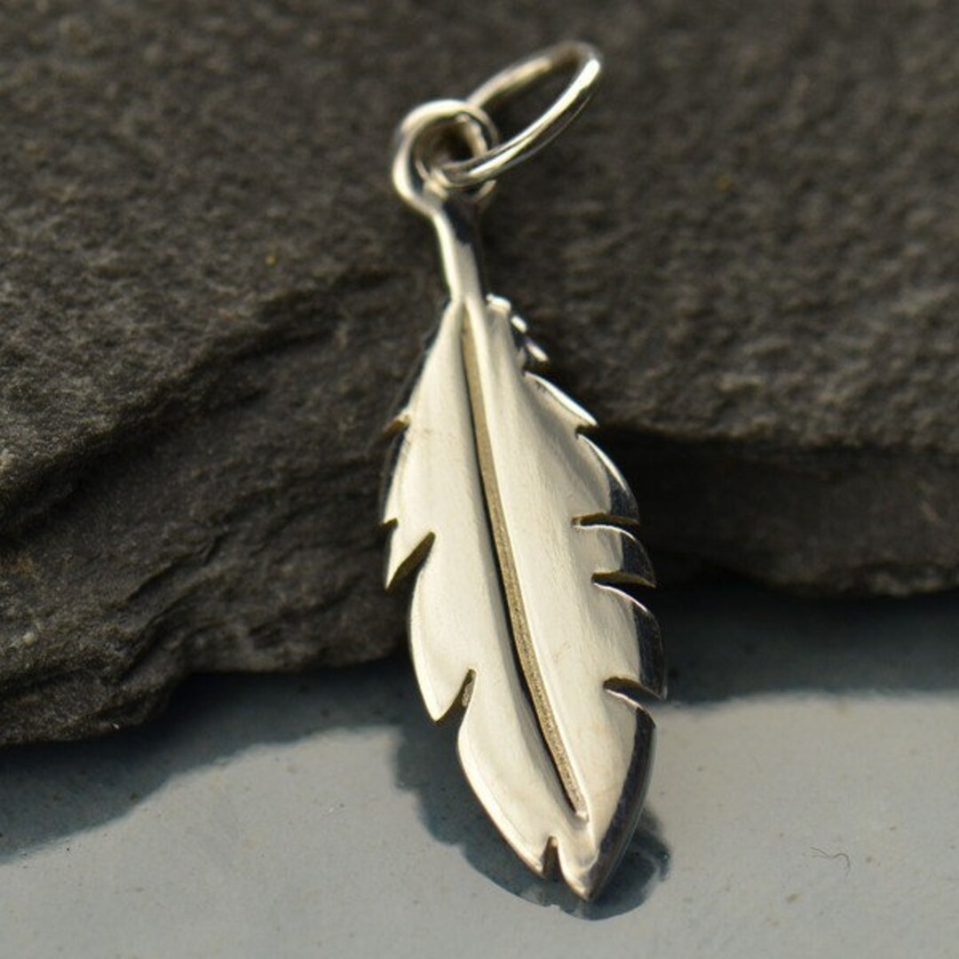Feather Charm Small Feather Charms Sterling Silver Feather - Etsy