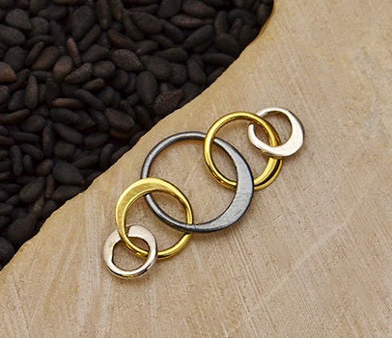Jewelry Link Item 3483 Mixed Metal Five Circles of Life Link